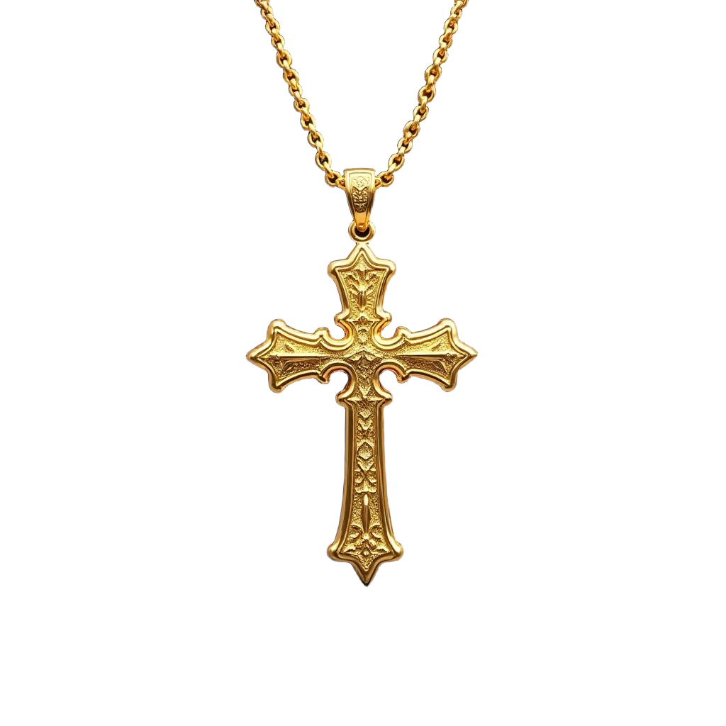 Ornate Gold Cross Pendant