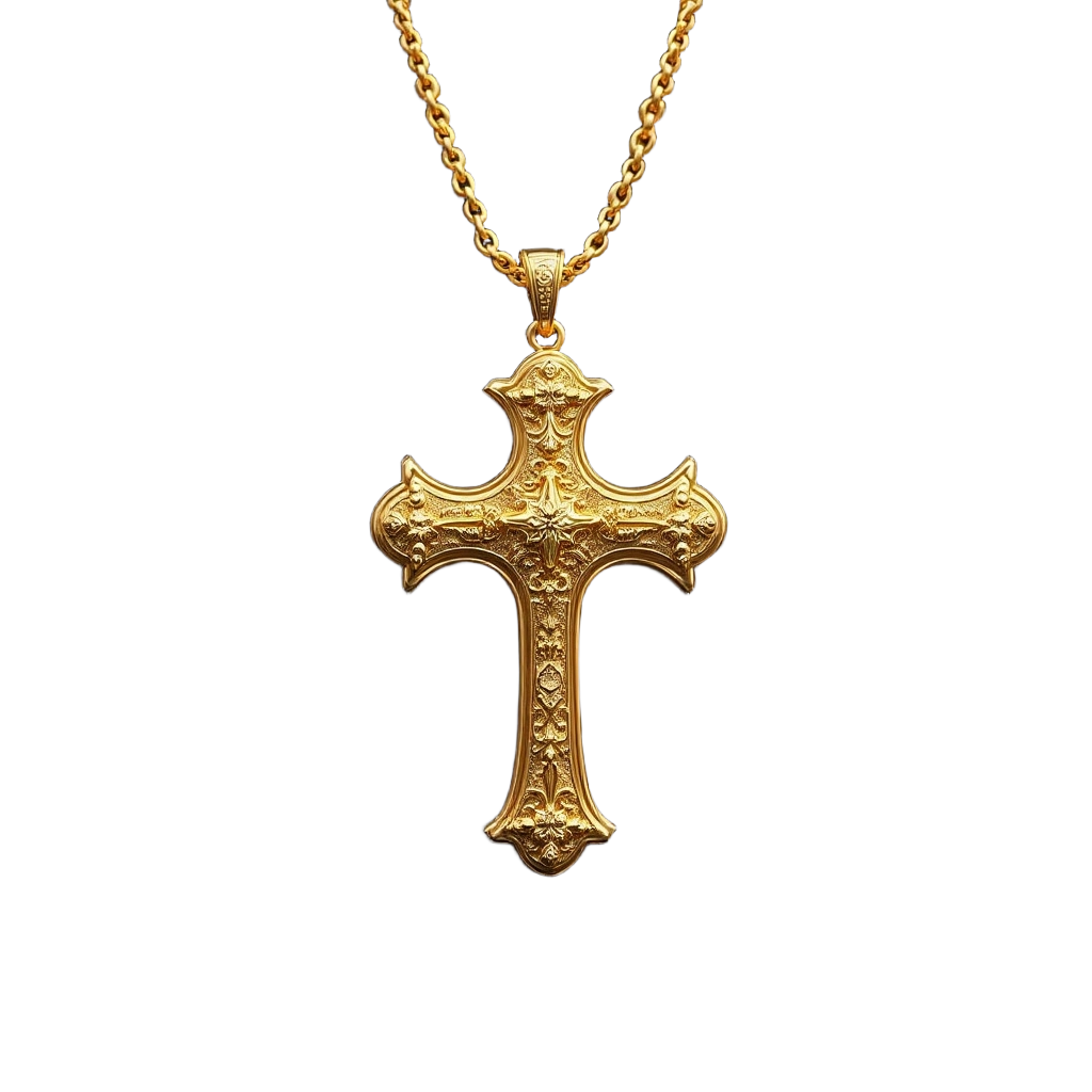 Golden Cross Pendant Necklace