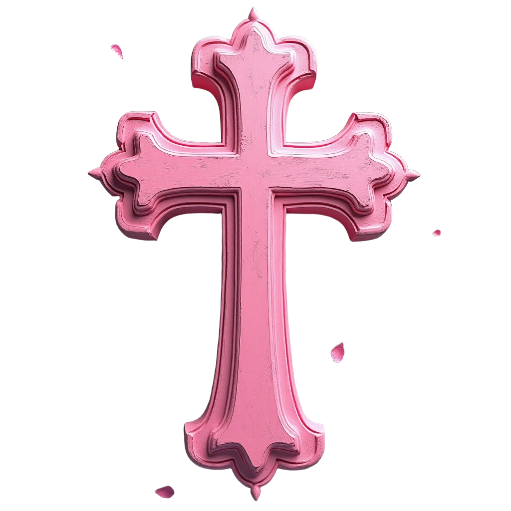 Pink Cross with Rose Petals