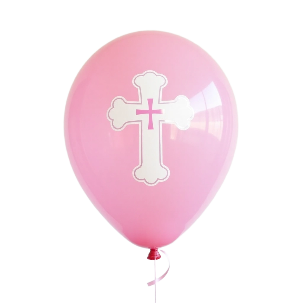 Pink Balloon with Cross Design