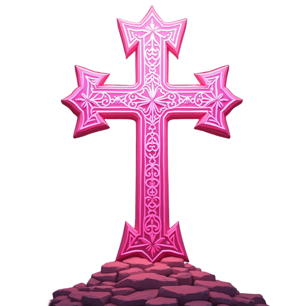 Pink Ornate Cross