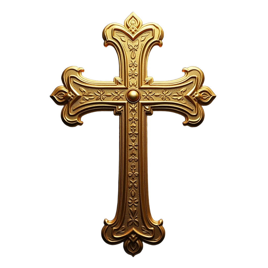 Golden Cross with Ornate Design