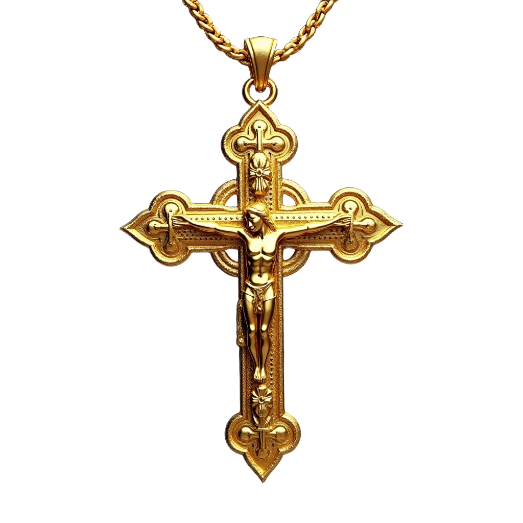 Golden Crucifix Pendant