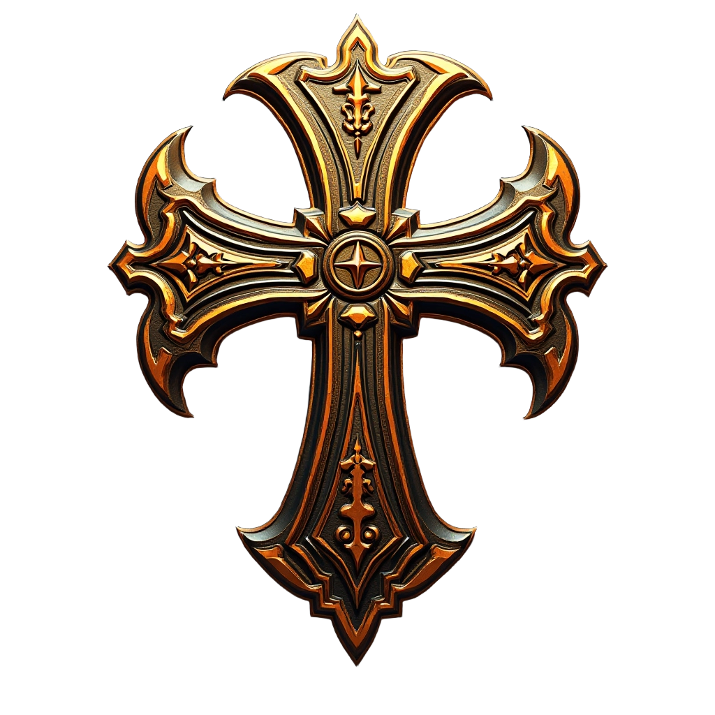 Ornate Gothic Cross Emblem