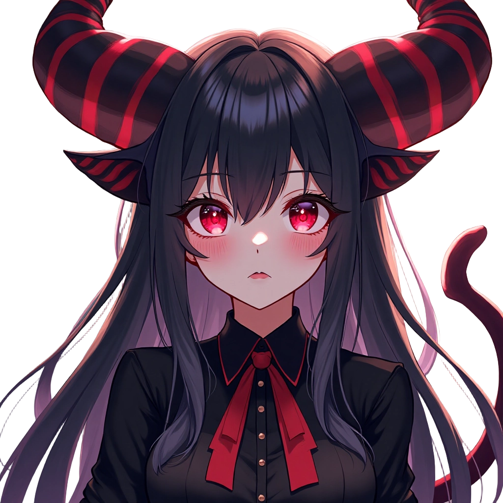 Demon Girl with Horns