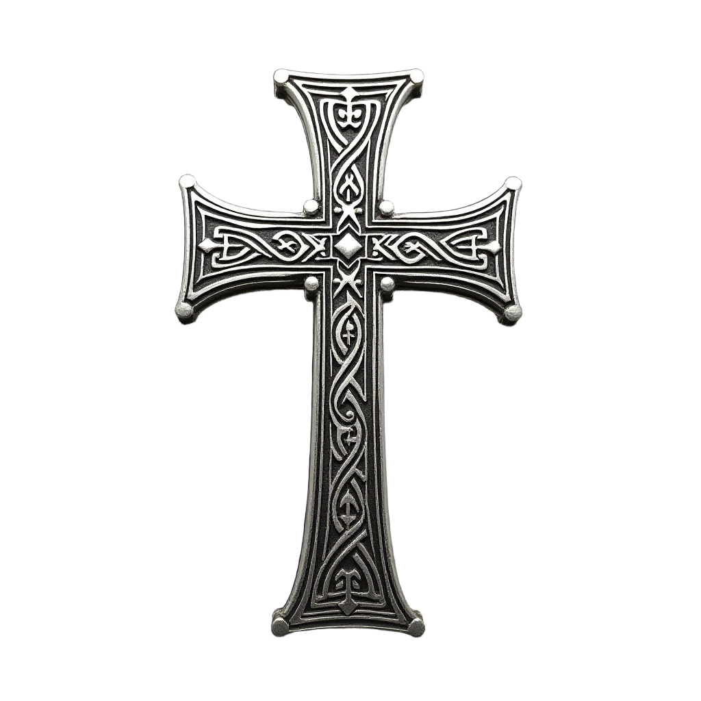 Ornate Silver Cross Pendant