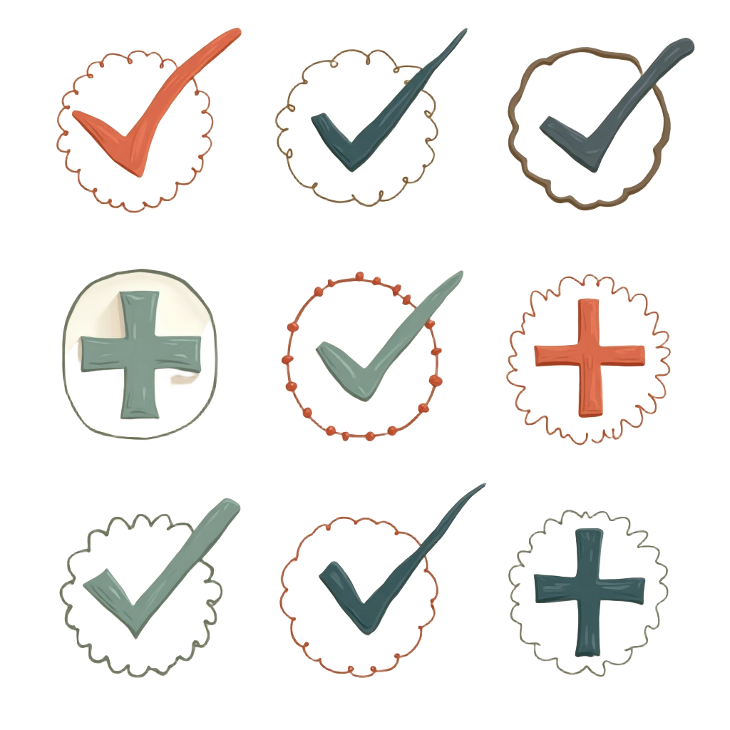 Checkmarks and Crosses Icons