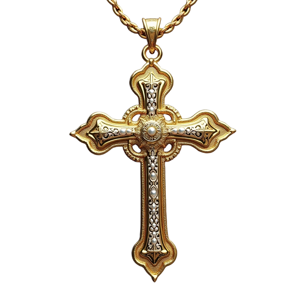 Ornate Gold Cross Pendant