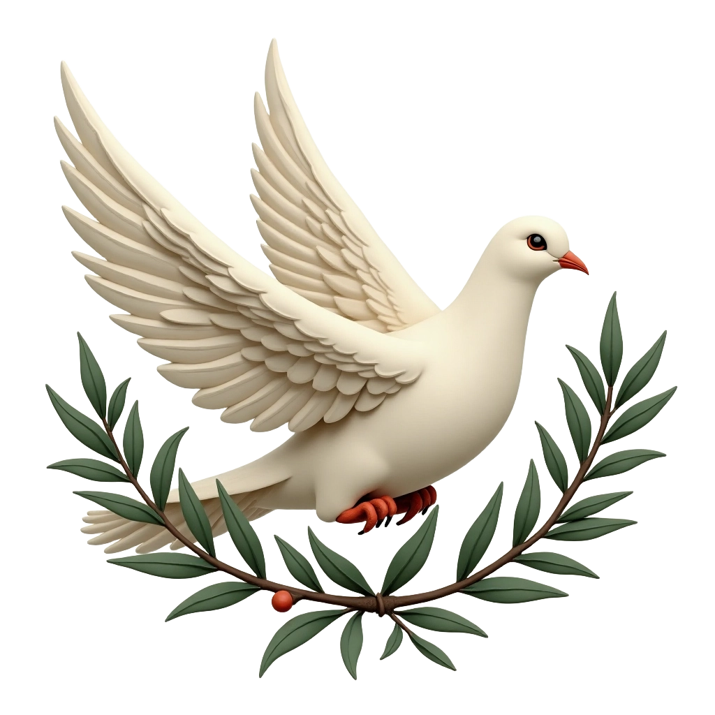 Peaceful Dove with Olive Branch