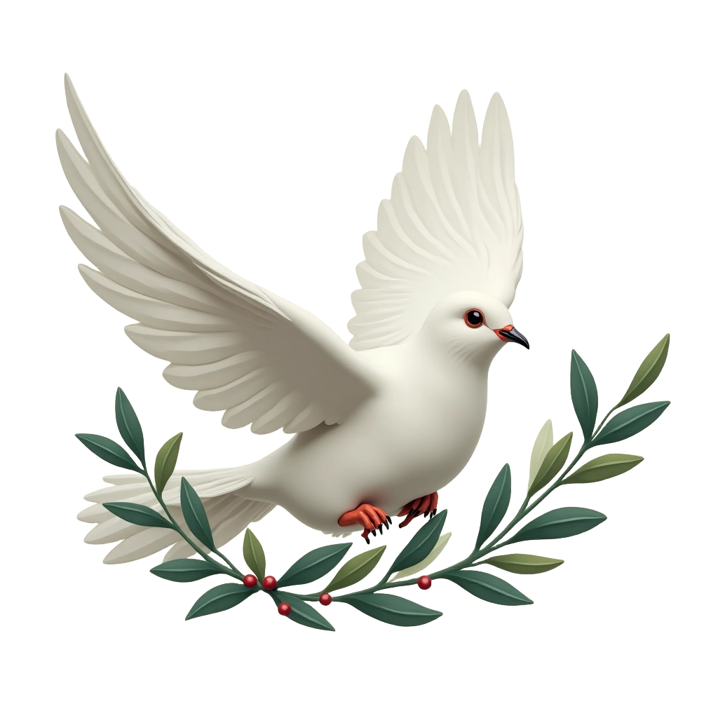 Peaceful Dove with Olive Branch