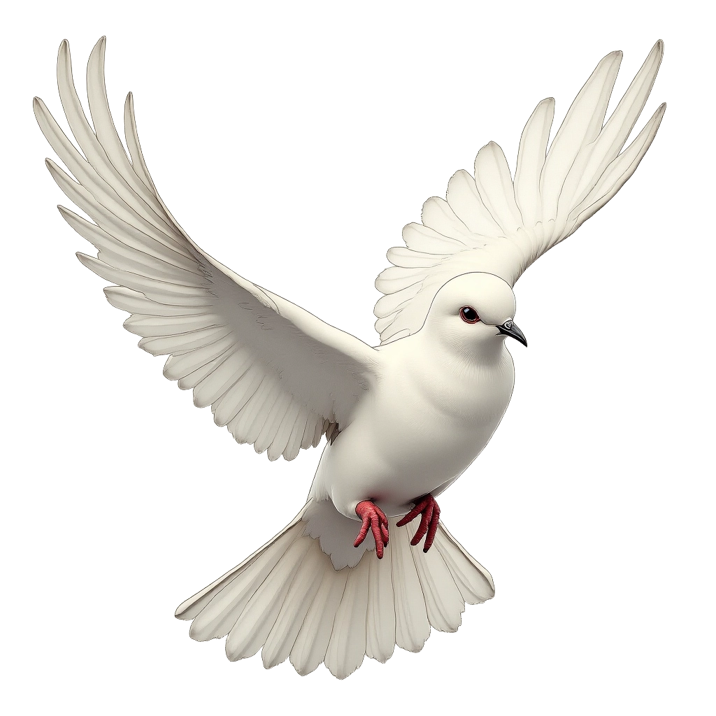 White Dove in Flight