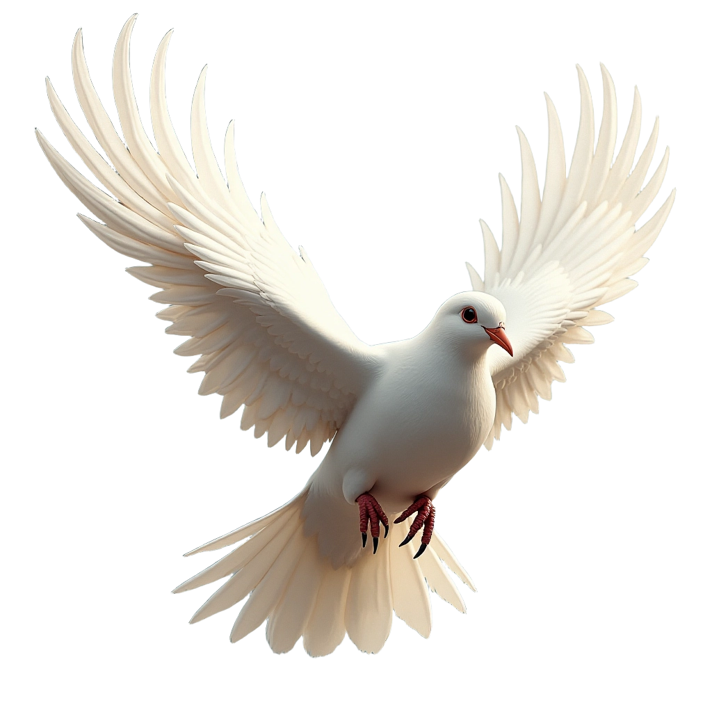 White Dove in Flight