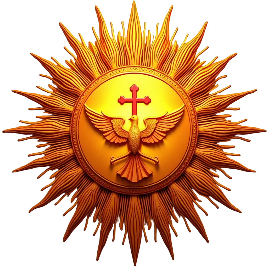 Radiant Cross and Dove Emblem