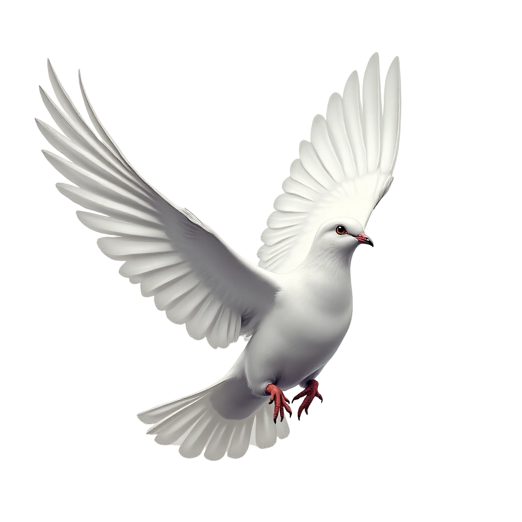 White Dove in Flight