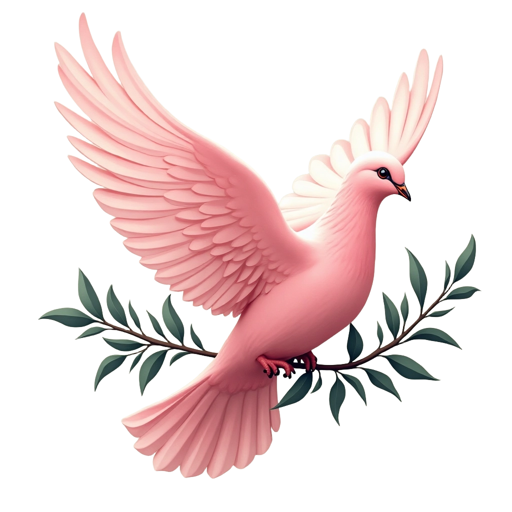 Pink Dove in Flight