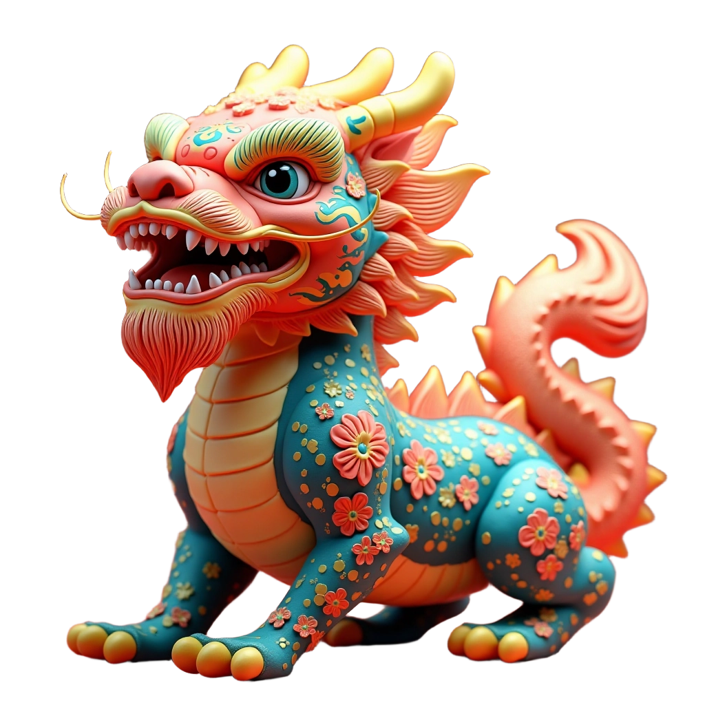 Colorful Dragon Sculpture