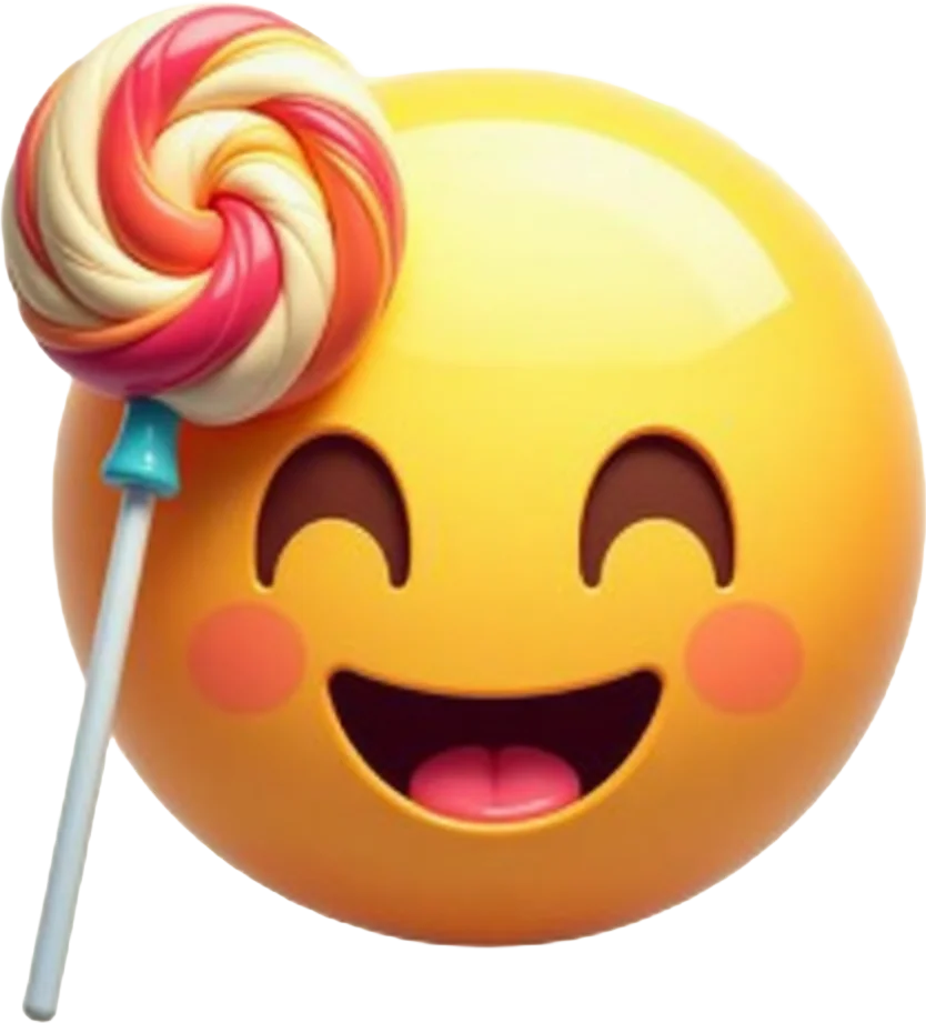 Happy Emoji with Lollipop