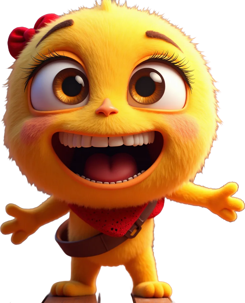 Adorable Animated Chicken Character