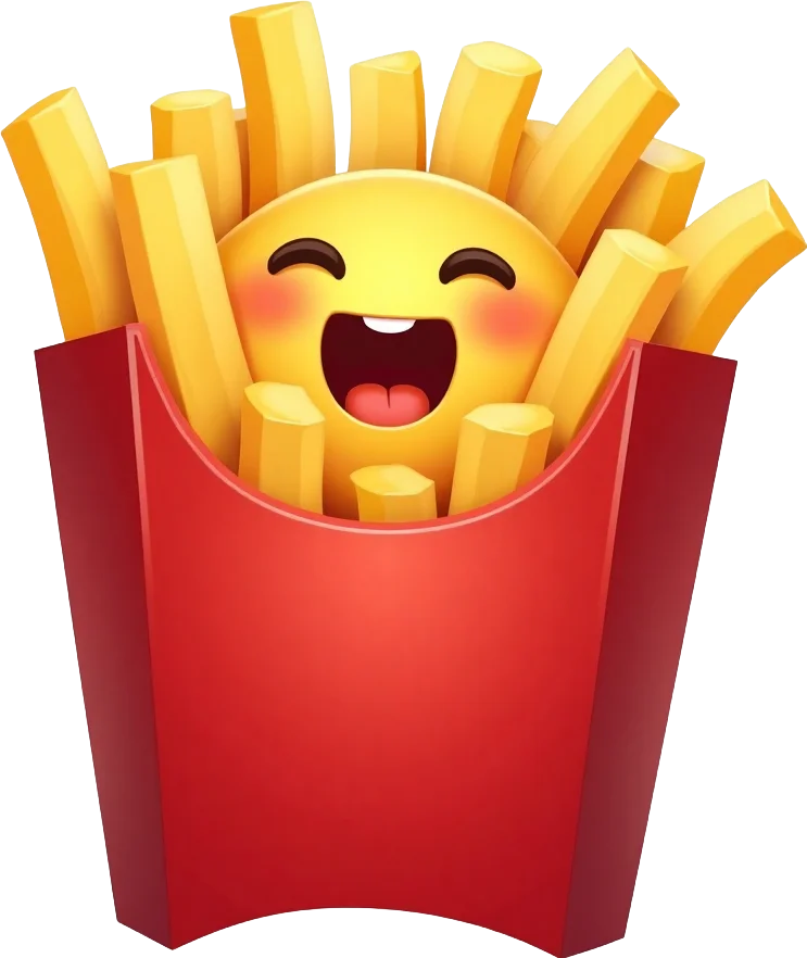 Happy Emoji in French Fries