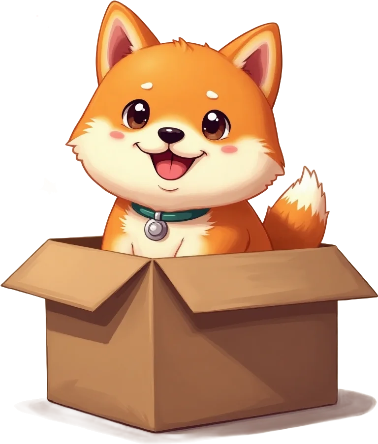 Cute Puppy in a Box