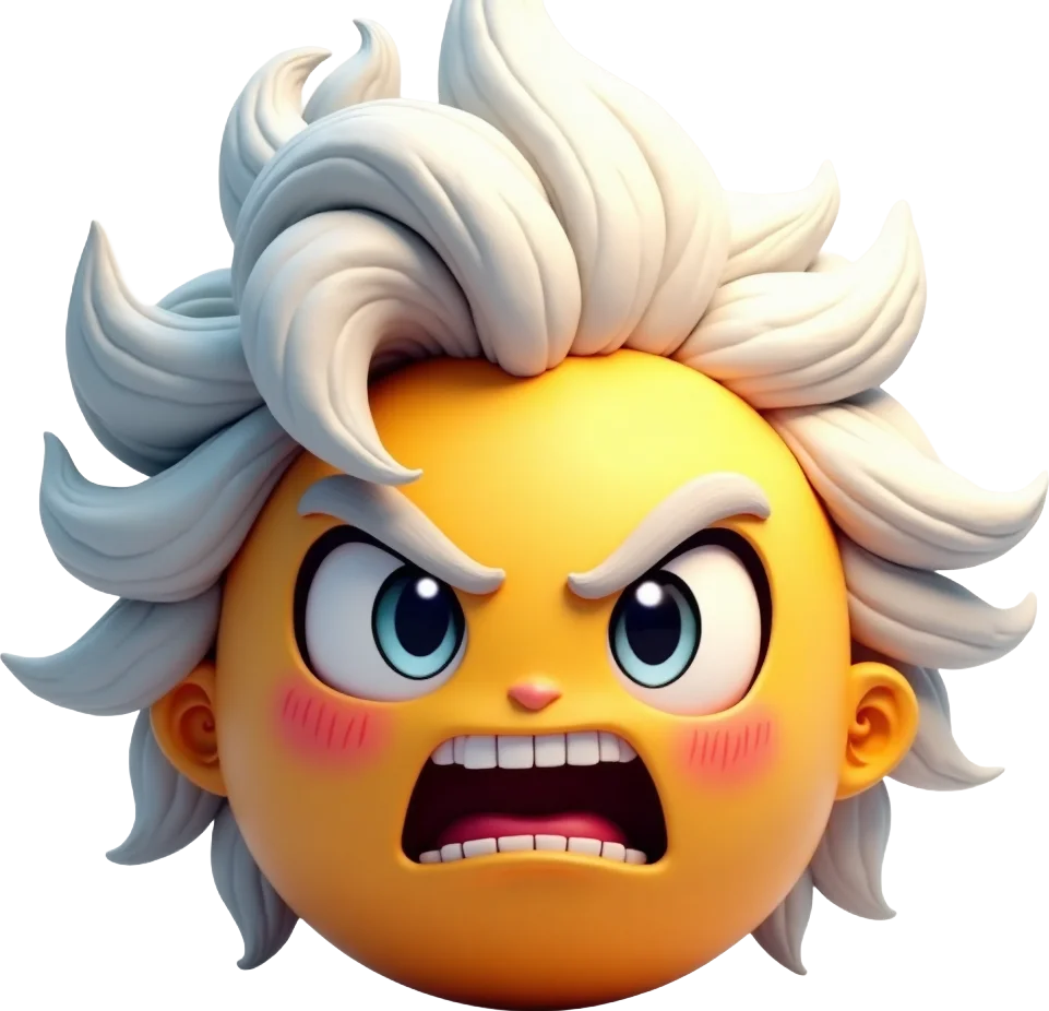 Angry Emoji with Spiky Hair