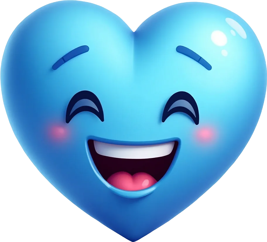 Happy Blue Heart Emoji