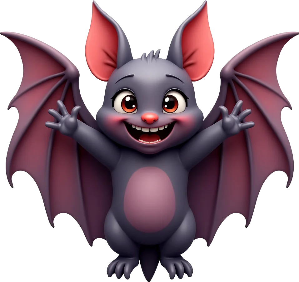 Cute Bat Cartoon Character