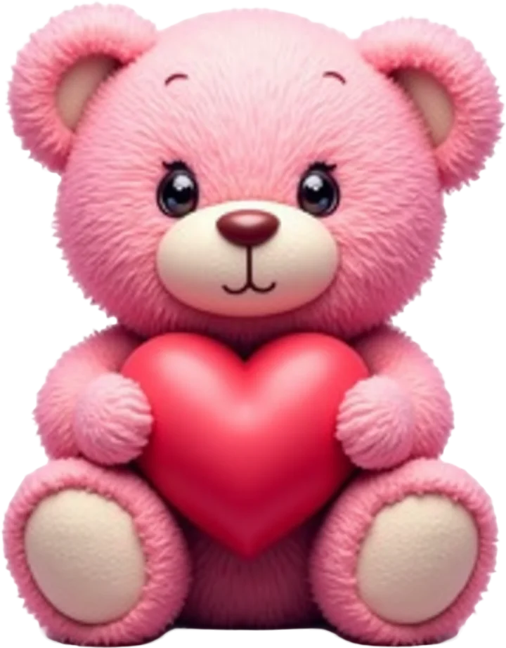 Pink Teddy Bear with Heart