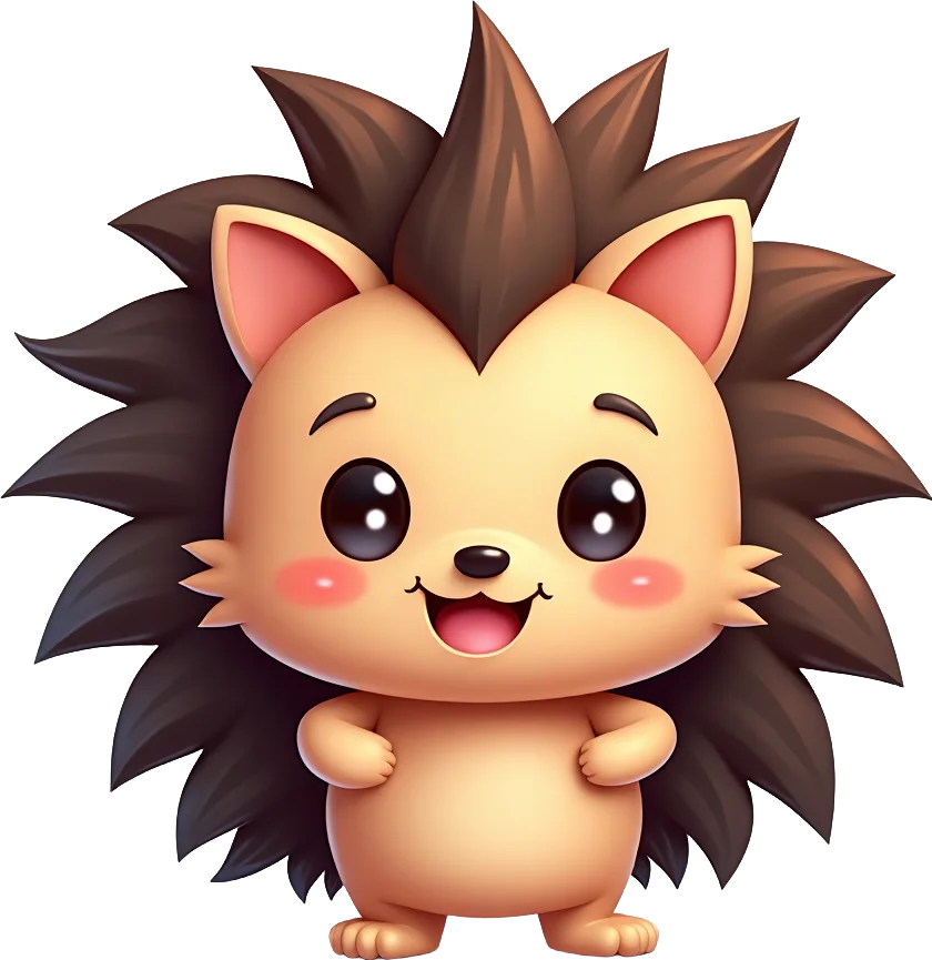 Adorable Hedgehog Character