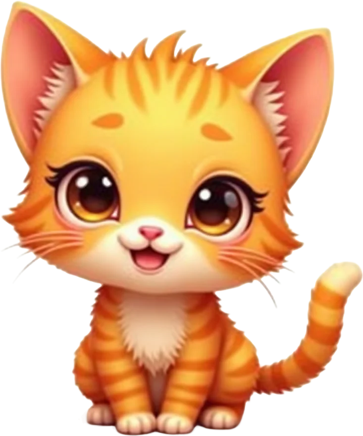 Adorable Cartoon Kitten