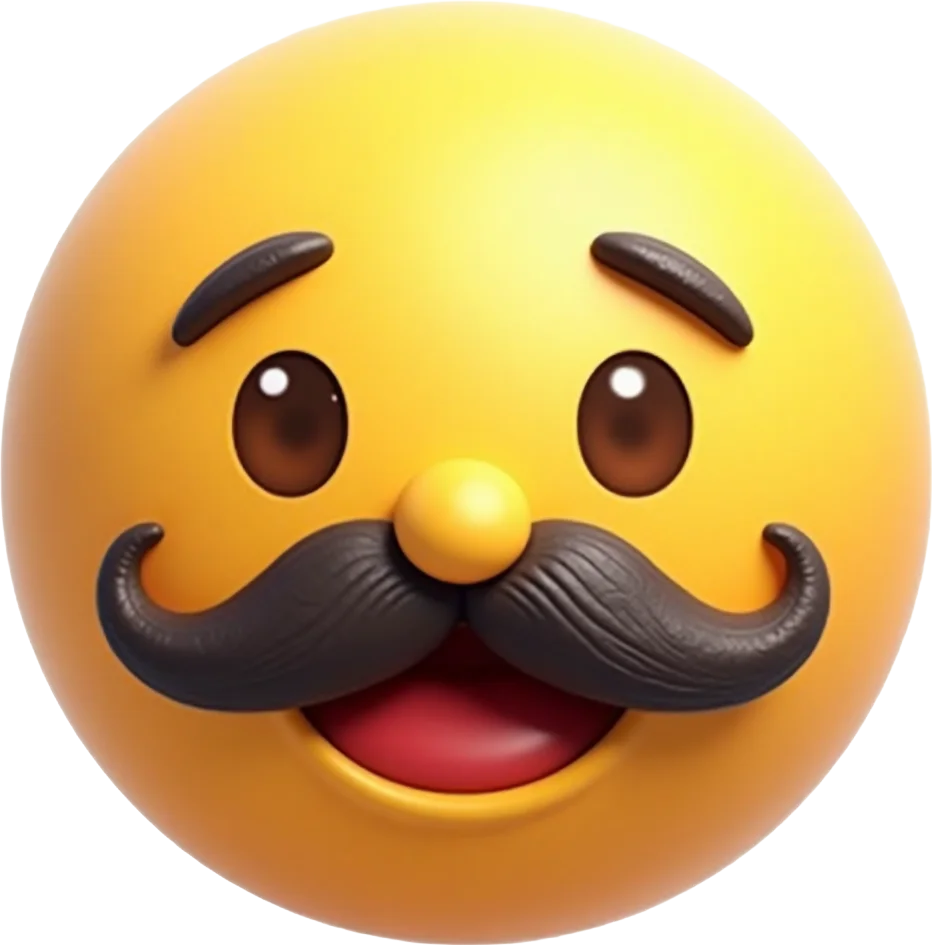 Happy Mustache Emoji