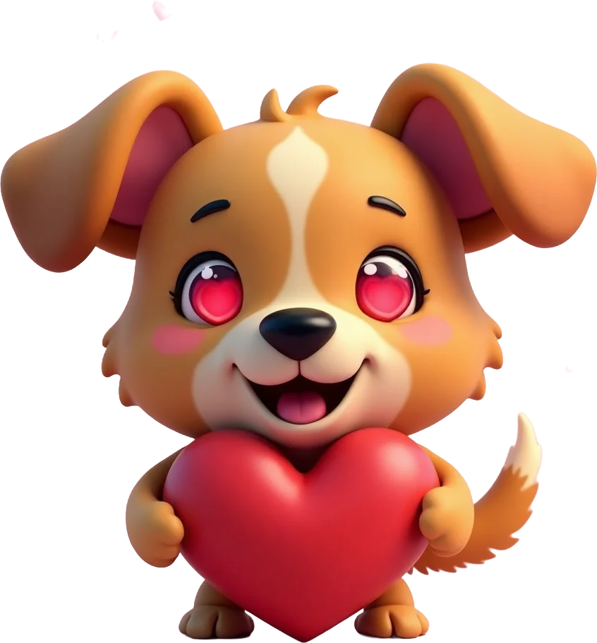 Cute Puppy with Heart