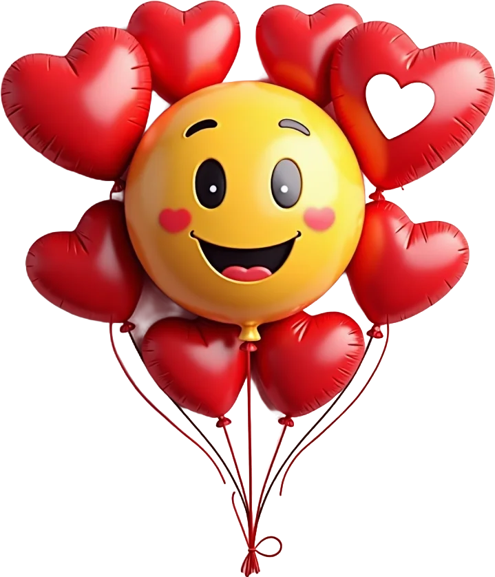 Smiling Face with Heart Balloons