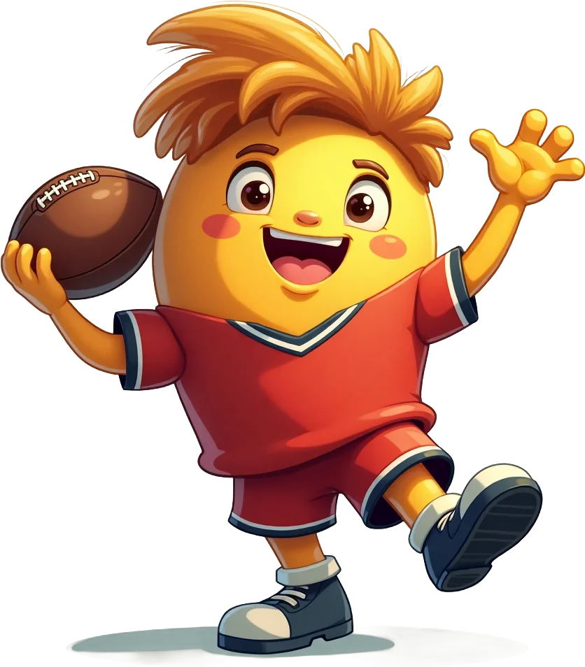 Excited Football Player