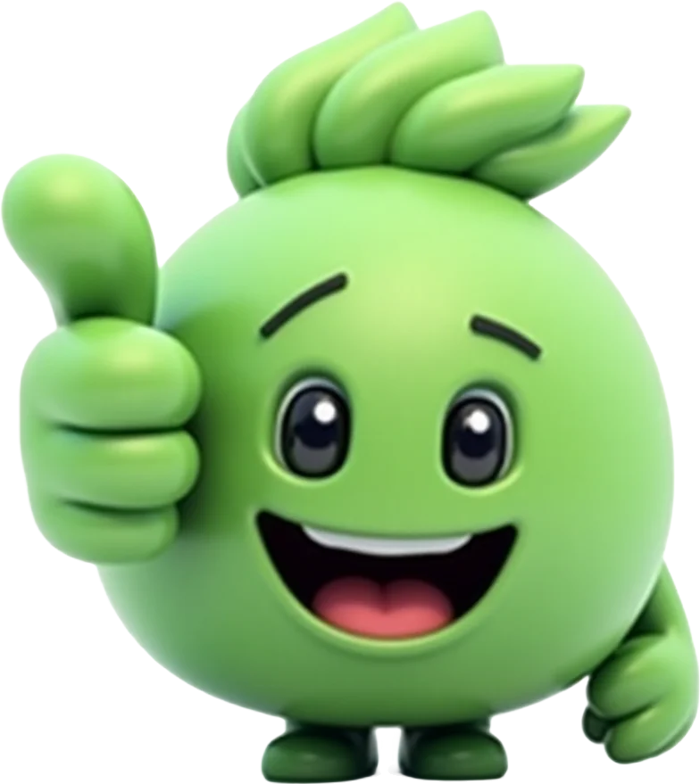 Happy Green Character