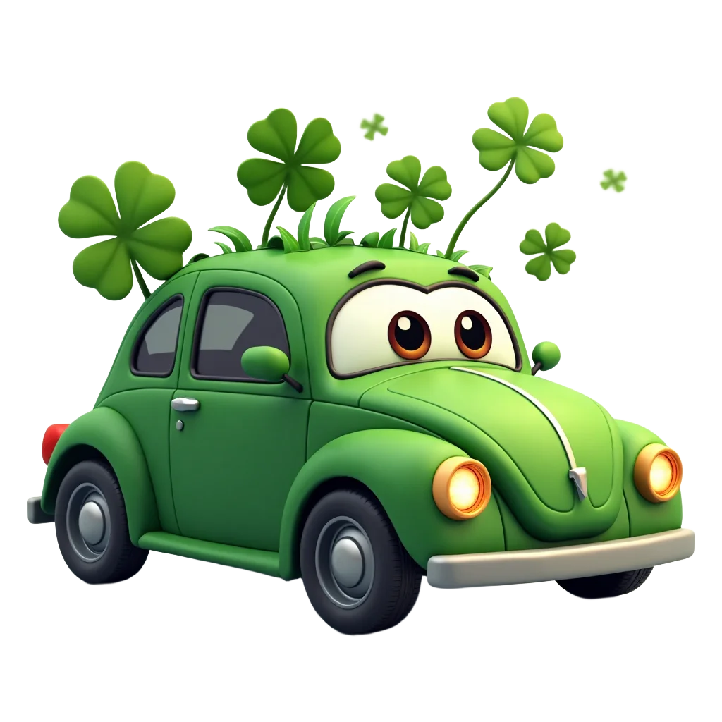 Lucky Green Beetle Car