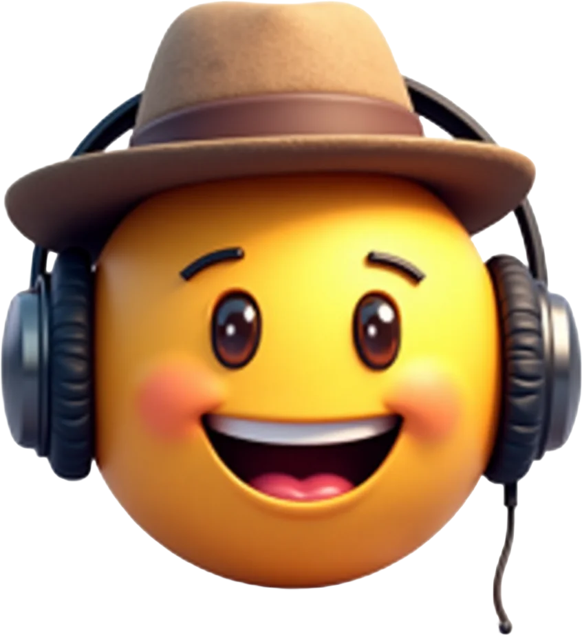 Happy Explorer with Headphones