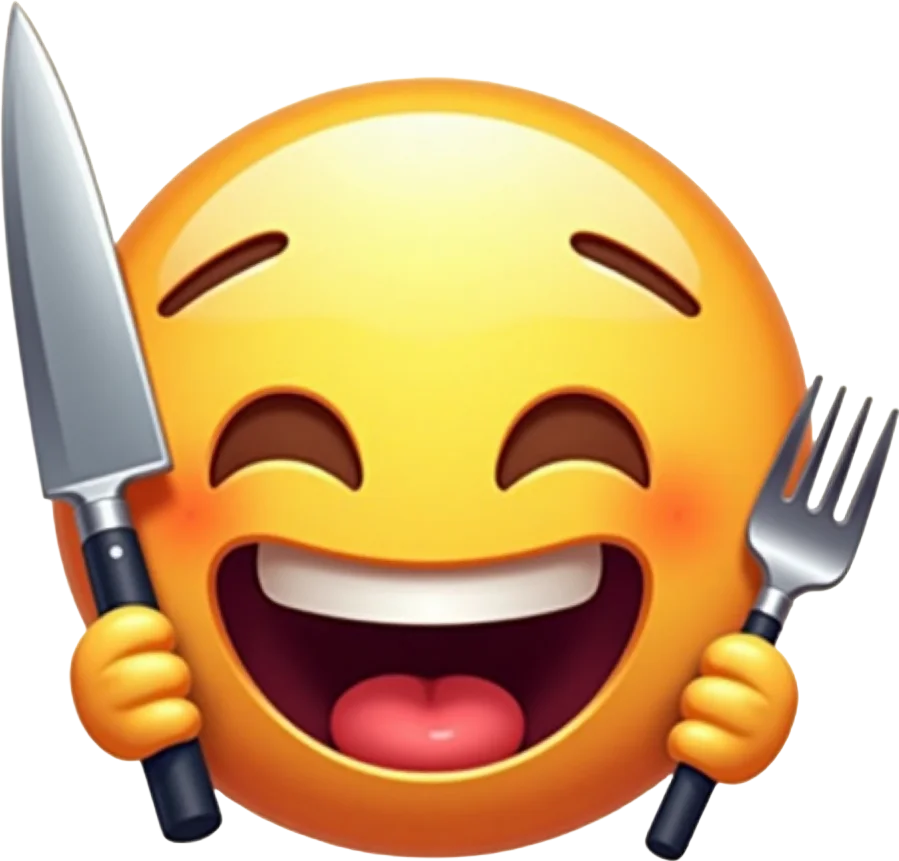 Hungry Face with Cutlery Emoji