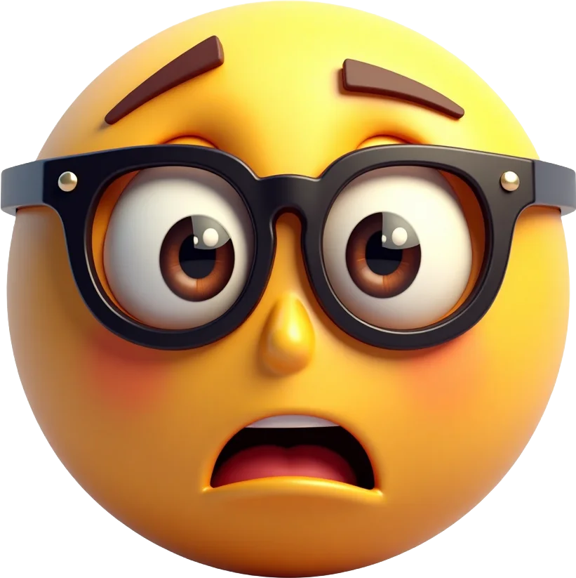 Surprised Emoji with Glasses