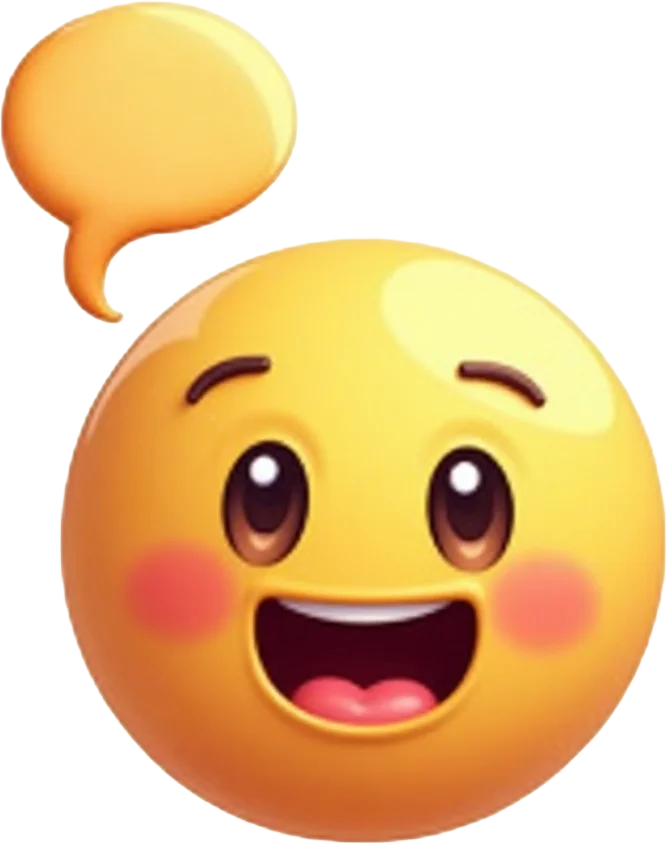 Happy Emoji with Speech Bubble