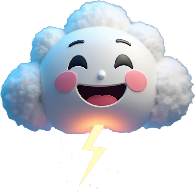 Happy Cloud with Lightning Bolt