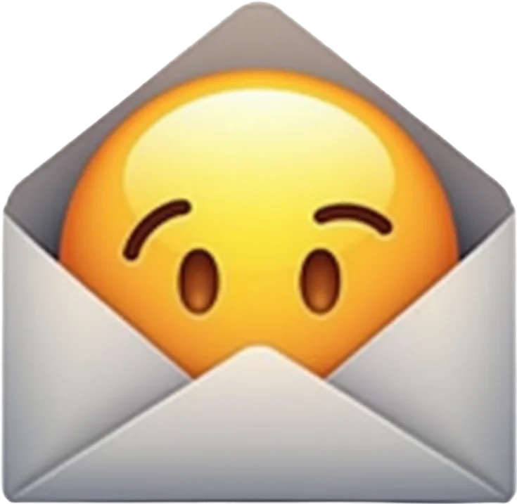 Unopened Email with a Surprised Face Emoji