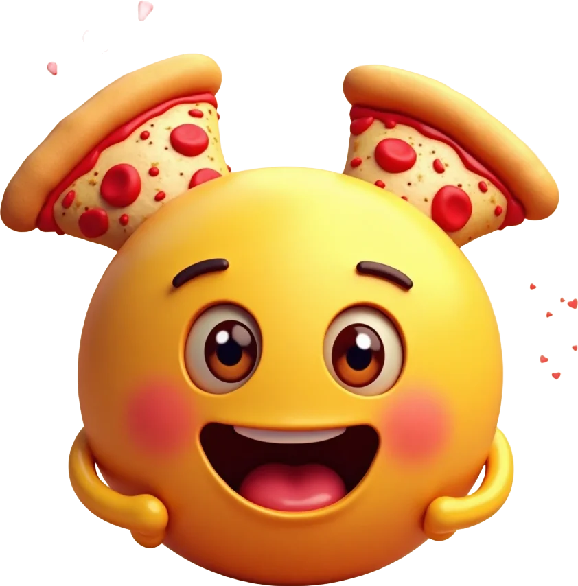 Pizza Emoji with Heart