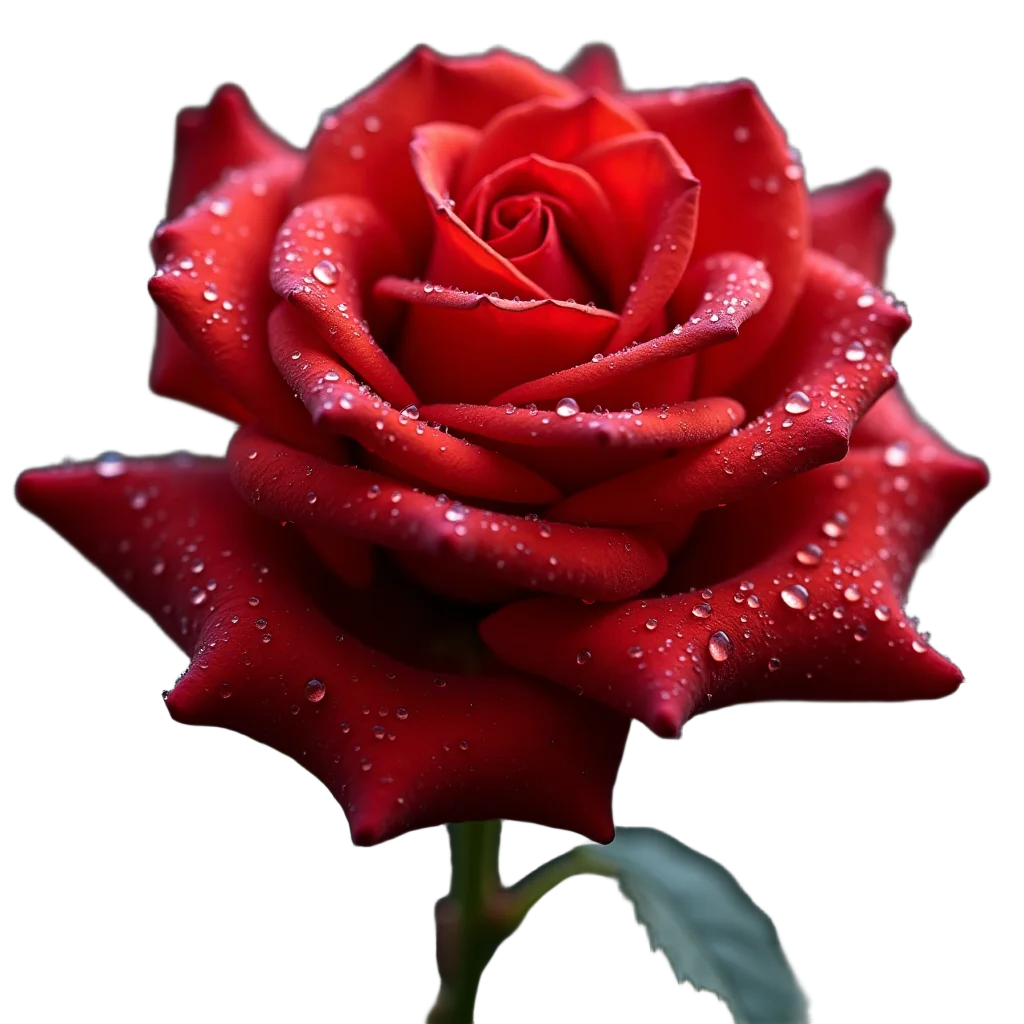 Dew-Kissed Red Rose