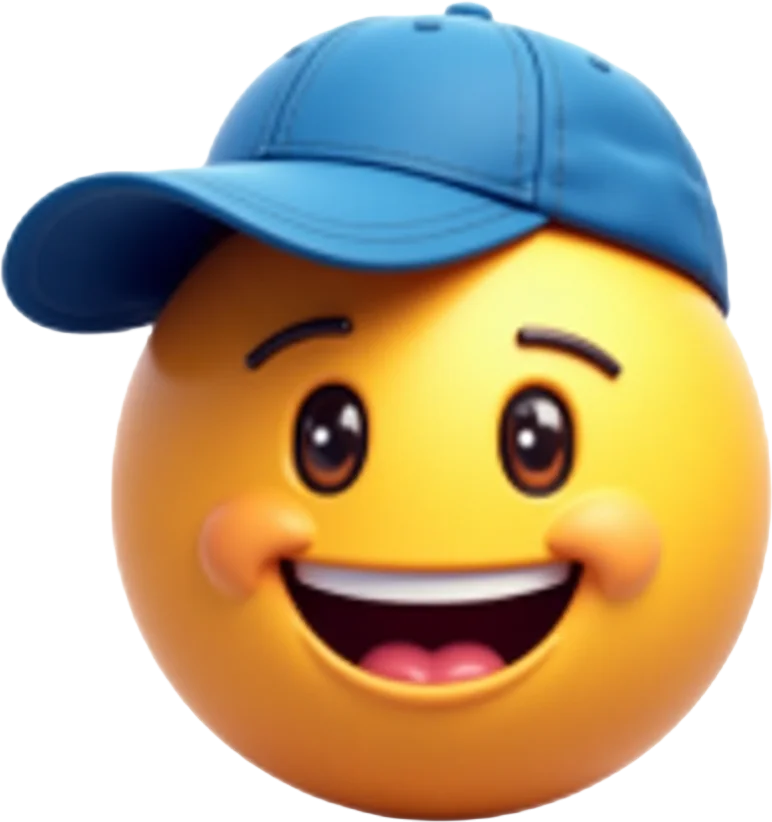 Smiling Emoji with Blue Cap