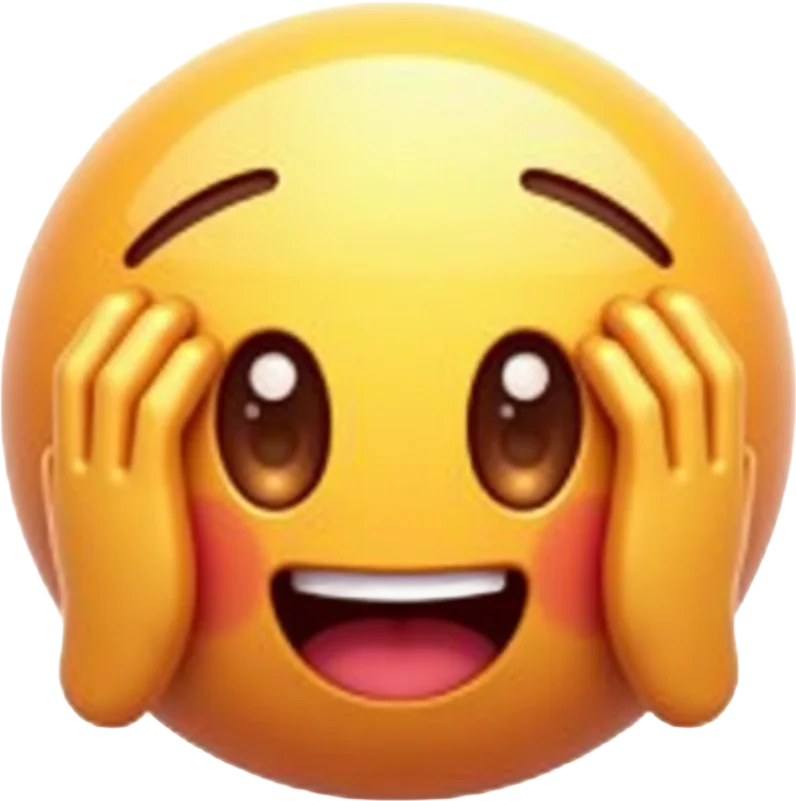 Surprised and Delighted Emoji