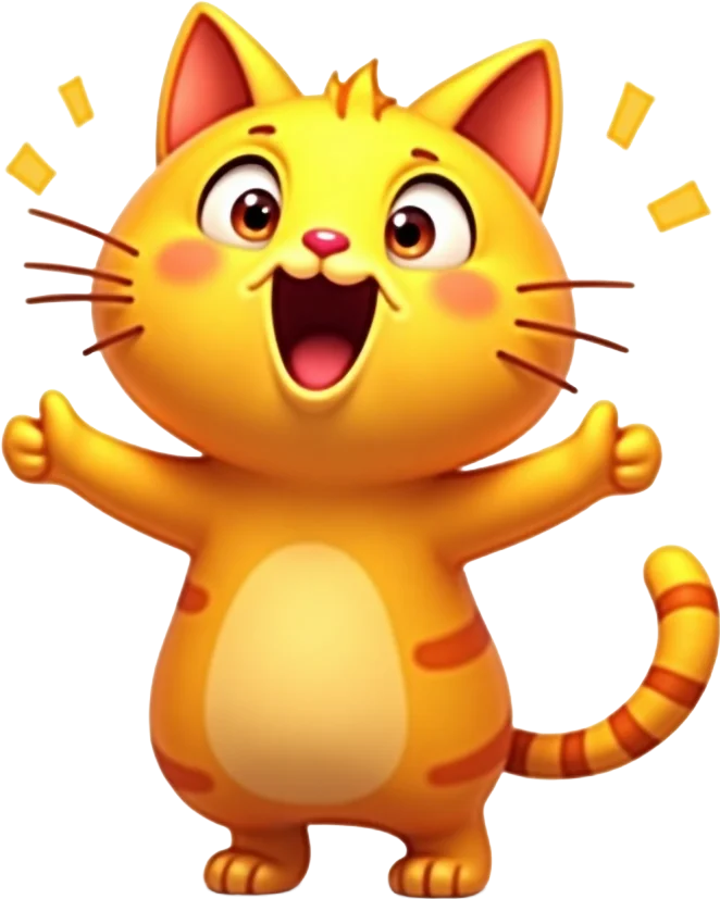 Happy Cartoon Cat