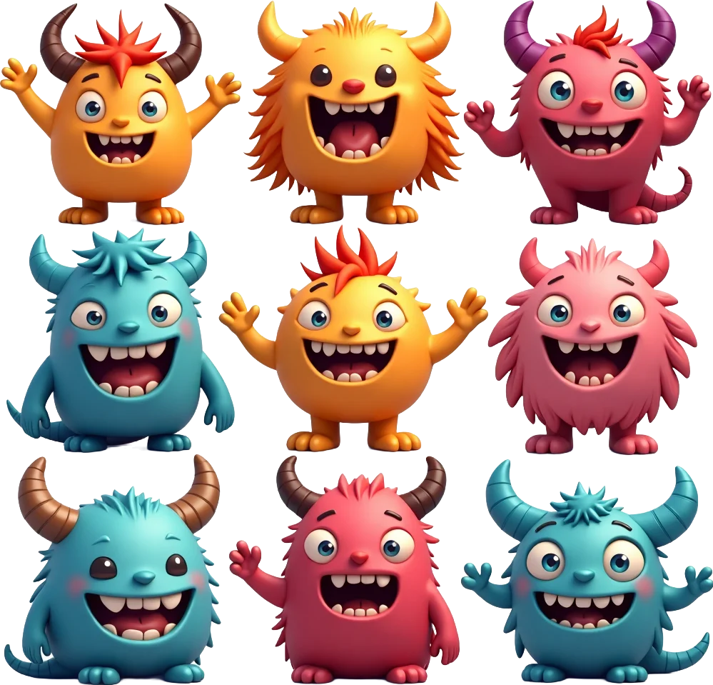 Colorful Monster Characters