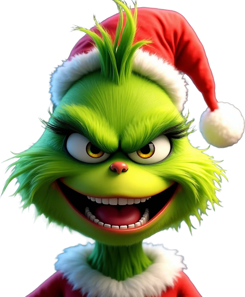 The Grinch in a Santa Hat