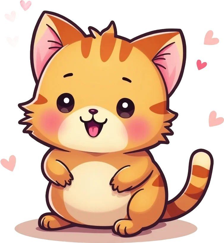 Cute Cartoon Kitten